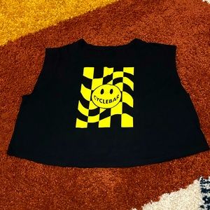 Cyclebar Yellow Neon Smile Crop - L